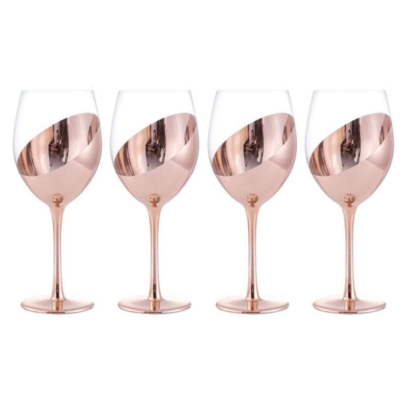 Set De 4 Copas De Vino Encobrizadas