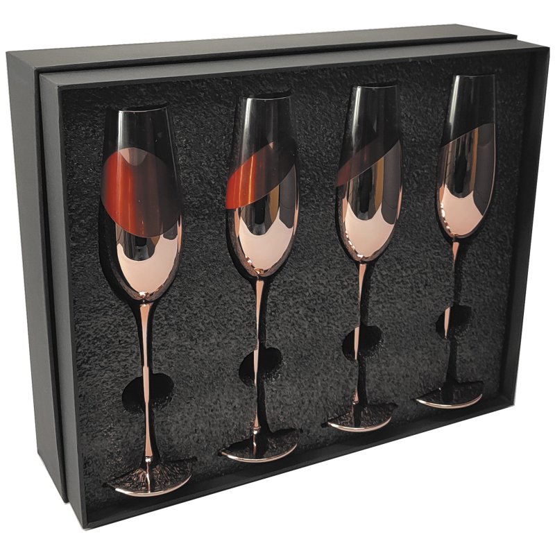 Set De 4 Copas Champagne Encobrizadas