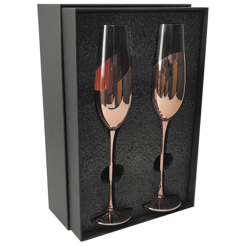 Set De 2 Copas Champagne Encobrizadas