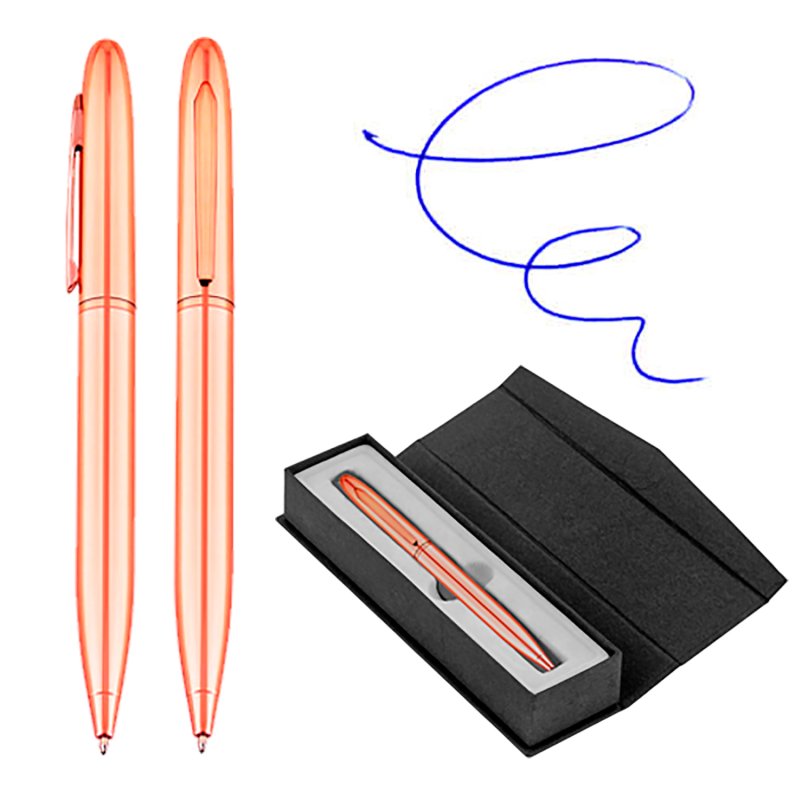 Bolígrafo Metálico Encobrizado Con Estuche