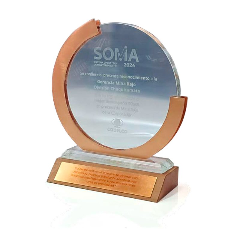 Galvano Pedestal Vidrio Cobre