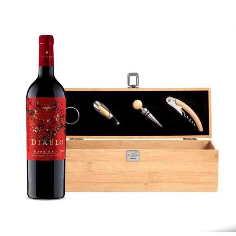 Caja Madera Y Vino - Merchandising corporativo personalizable