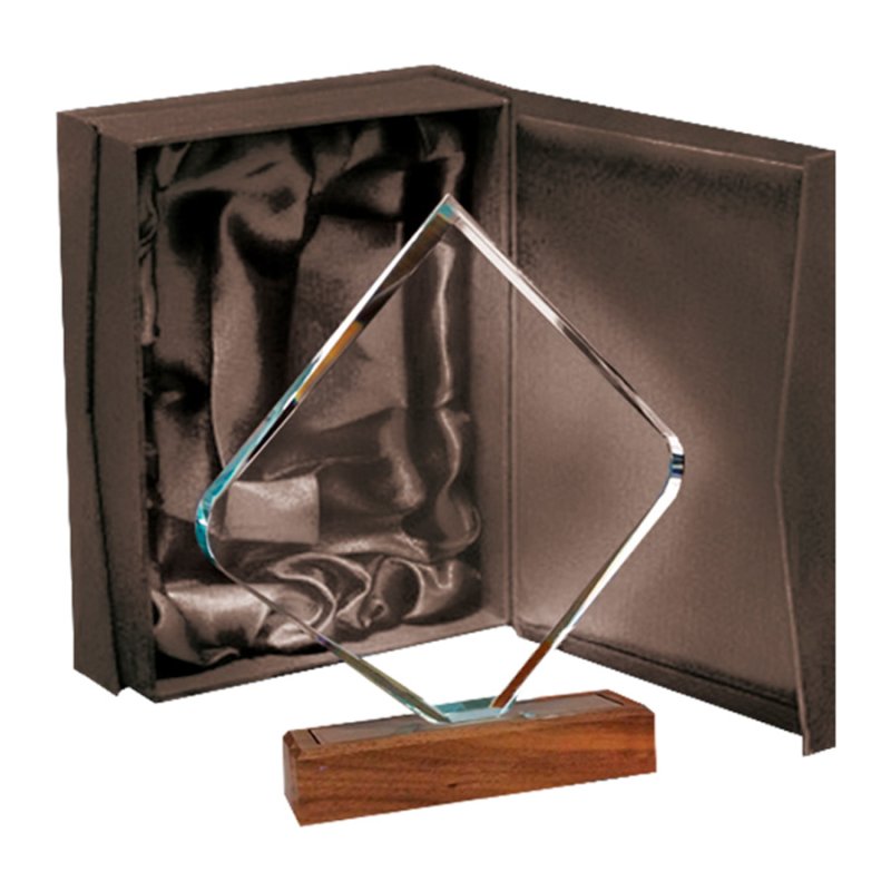 Galvano Cristal Base De Madera