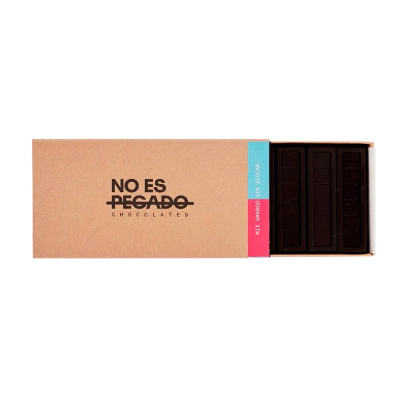 Caja De 7 Barritas De Chocolate Mix Amargo Sin Azúcar - Vegano 154 Gr