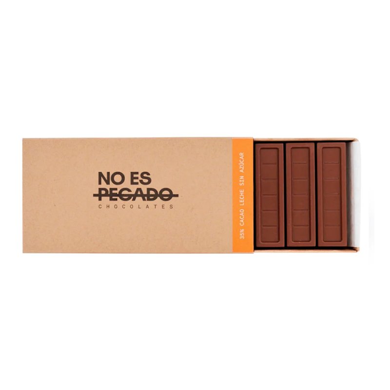 Caja De 7 Barritas De Chocolate De Leche 35% Cacao Sin Azúcar 154 Gr