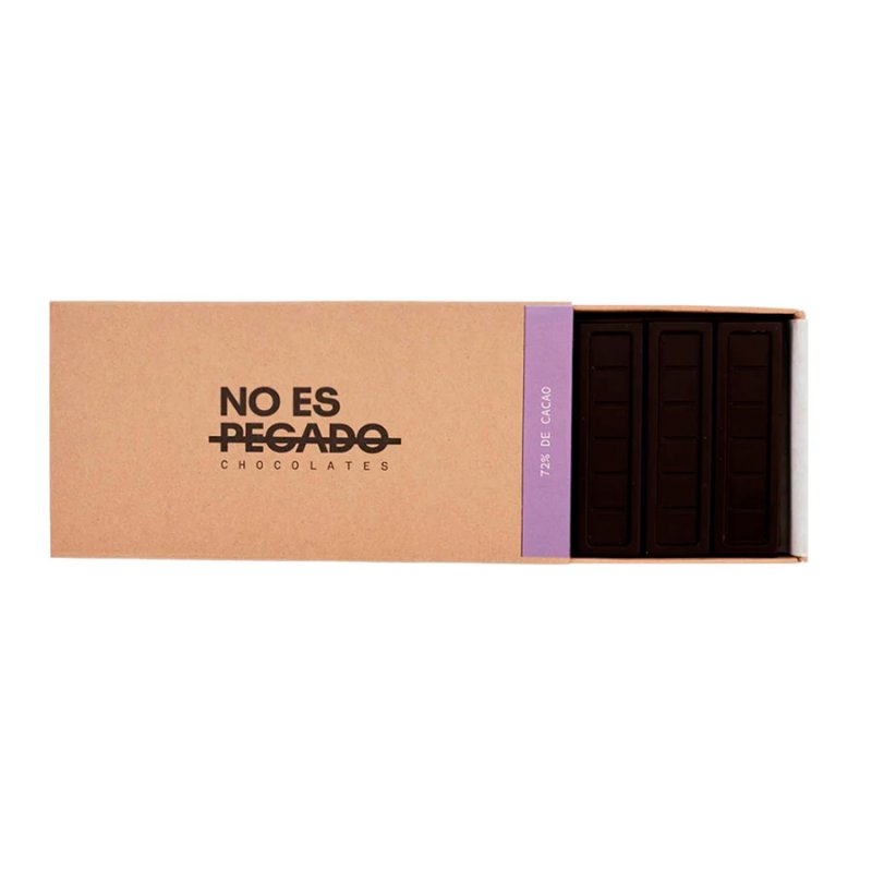 Caja De 7 Barritas De Chocolate Amargo 72% Cacao Vegano 154 Gr