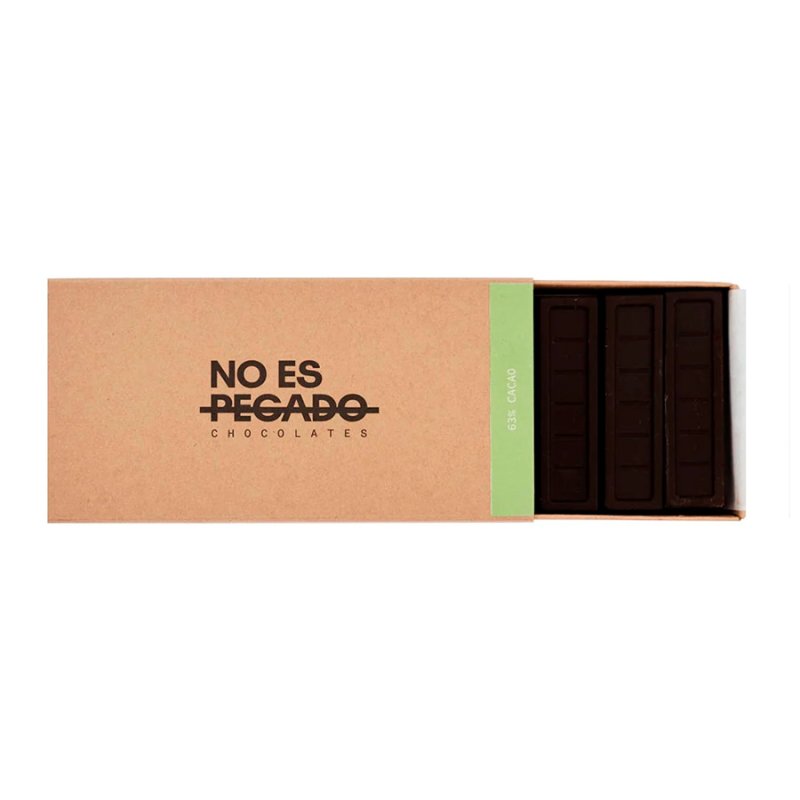 Caja De 7 Barritas De Chocolate Semiamargo 63% Cacao Vegano 154 Gr