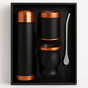 Set de Mate color Negro/Cobre con Bolso